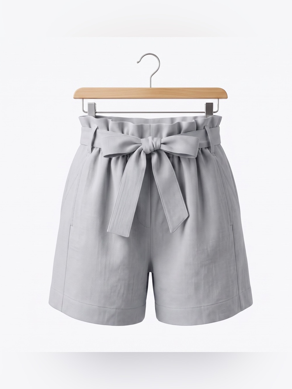 Wilfred Pale Blue Gray Paperbag Tie-Waist Shorts - Size 2